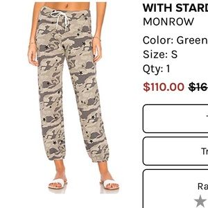 MONROW CAMO JOGGER SWEATPANTS WITH STARS